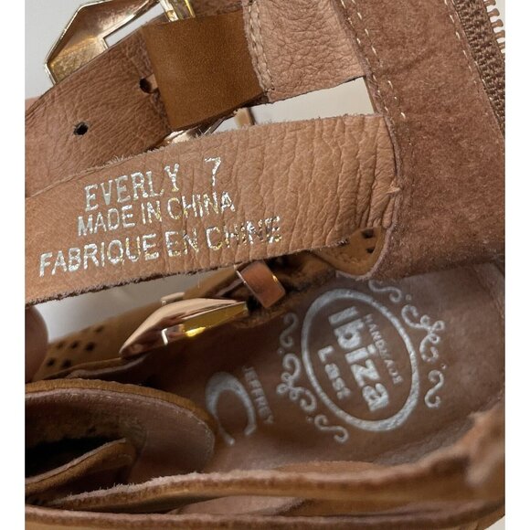 Jeffrey Campbell Everly Tan Suede Perforated Cut Out Strappy Ankle Boots 7 - Picture 5 of 11